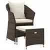 vidaXL 2 Piece Patio Lounge Set with Cushions Brown Poly Rattan - 2 of 4