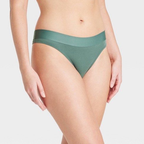 Women's Cotton Stretch Thong - Auden™ Teal Green XL