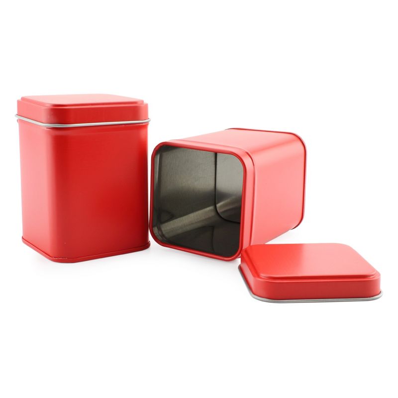 Cornucopia Brands 3" Tall Square Metal Tins 6pk; for Tea, Gift Boxes, and Storage, 1-Cup Capacity, 5 of 6