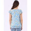 INSPIRE CHIC Women's Chiffon Ruffle Sleeve Square Neck Floral Print Blouse - 4 of 4