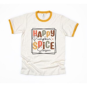 Simply Sage Market Women's Happy Pumpkin Spice Season Short Sleeve Ringer Tee - 1 of 3