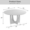 PexFix 59" x 59" Solid Wood Farmhouse Dining Table Round Wood Top with Arched Cross Legs for Modern Dining Rooms & Family Gatherings Black - 4 of 4