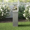 LuxenHome Gray Resin Modern Sculpture Pedestal Outdoor Fountain with Lights - 2 of 4