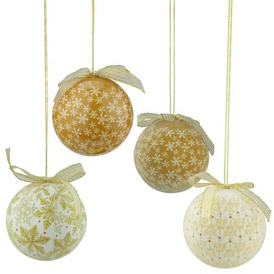 Northlight 6ct Decoupage Snowflake and Tree Shatterproof Christmas Ball Ornament Set 2.75" - Brown/White