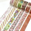 Wrapables Elegant Gold Foil Washi Tape Box Set for Arts & Crafts, Scrapbooking, Stationery, Diary (12 Rolls), Pink Festival - 4 of 4