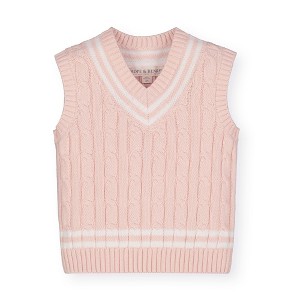 Hope & Henry Boys'  V-Neck Cable Sweater Vest, Infant - 1 of 4