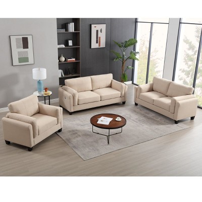 Sectional Sofa Sale,khaki Comfort 6 Seater Sofa,3 Seater Couch With Usb ...