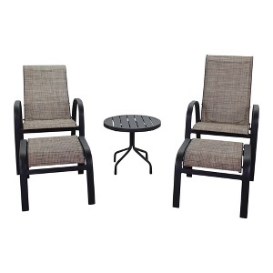 Courtyard Casual Santa Fe 5 pc Reclining Chair Set with Ottomans  Includes Two Reclining Sling Chairs and Two Sling Ottomans and One End Table - 1 of 1