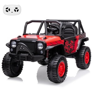 Kids Ride On Car, 24V 2 Seater, with Remote Control, Kids Electric Vehicle with 19" Wide Seat, LED, Spring Suspension - 1 of 4