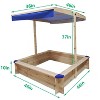 Children's Wooden Sandbox with Adjustable Canopy, Sandpit with Covers Kids Wood Playset Outdoor Backyard - Upgrade Retractabl - 4 of 4