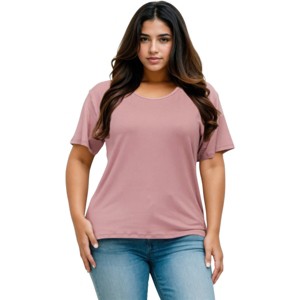 Slickblue Women's Plus Size Short Sleeve Tee, Soft Stretch Fit, Classic Round Neck, 10 Color Options, Size 1XL-3XL - 1 of 4