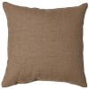 18.5"x18.5" Indoor Thanksgiving Give Thanks Square Throw Pillow - Pillow Perfect: Appliqued & Embroidered, Rustic Jute - 2 of 4