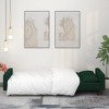 vidaXL Velvet 2-Seater Loveseat/Sofa Bed - Convertible Sleeper with Pillows, Dark Green, Wood Frame for Living/Home Office - 2 of 4