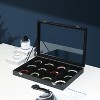 Black Velvet Jewelry Display Box with Glass Lid, 12-Grid Organizer Tray for Bracelets, Bangles and Necklaces, for Home or Store - 3 of 4