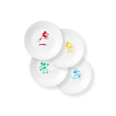 Corelle Disney Mickey Mouse 6.7" 4pk Glass Appetizer Plates