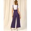 Allegra K Women's High Waist Wide Leg Belted Button Long Overalls Jumpsuit - 4 of 4