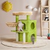 SEVOBAL Indoor Pets with Sisal Scratching Post Cute Cat Condo Climbing Frame with Multi Level Jumping Platform Hammock Toy Ball, Green, 52"*42"*20" - 2 of 4