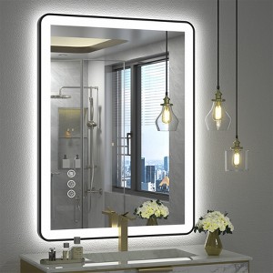 Apmir Super Bright Independent Controlled Front & Back LED Lighted Anti-Fog Aluminum Alloy Framed Tempered Glass Bathroom Mirror with  3-Year Warranty - 1 of 4