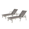 Okak Aluminum Patio Chaise Lounge for Outdoor Use,Set of 2,Reclining Long Chaise Poolside Chair for Deck,Pool,Backyard,Beach&Garden,Black - 2 of 4