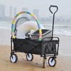 SEVOBAL Utility Storage Cart Foldable Black Beach Trolley, For Garden Procurement All-Rounder For Beach Camping, Black, 39.37"*19.68"*46.45" - 2 of 4