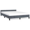 Bed Frame With Headboard Dark grey Velvet, plywood, engineered wood - 2 of 4