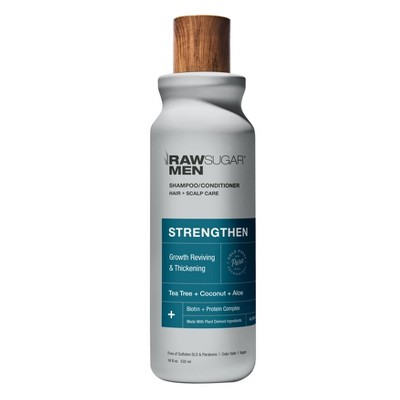 Raw Sugar Men's 2-in-1 Tea Tree + Coconut + Aloe Strengthen Shampoo & Conditioner - 18 fl oz