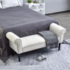 NicBex Modern 52" Bench Linen Upholstered Ottoman Bench with Armrests for Bedroom and Entryway - 3 of 4