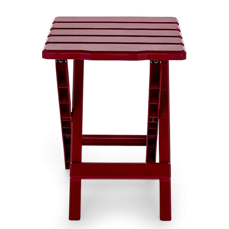 Camco 51684 Portable Indoor Outdoor Camping Picnic Beach Pool Regular Adirondack Plastic Resin Folding Side Table, Red, 2 of 7