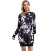Women's Casual Pockets Pullover Hoodie Dress Tunic Sweatshirt, Black and White, S - 2 of 4