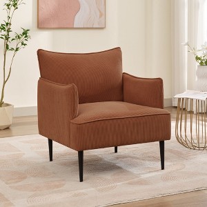 Accent Chair Mid-Century Modern Chair Upholstered Lounge Arm Chair with Solid Wood Frame & Soft Cushion for Living Room, Bedroom - 1 of 4