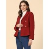 Allegra K Women's Elegant Lapel Blazer Long Sleeve Button Ruffle Hem Work Short Coat Jacket - 4 of 4