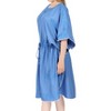 LA LEELA Women's House Daily Routine Evening Wear Vacation Casual Dailywear Holiday Loose House Dress Caftan Mini Loungewear Tunics 2X-3X Blue, Solid - 3 of 3