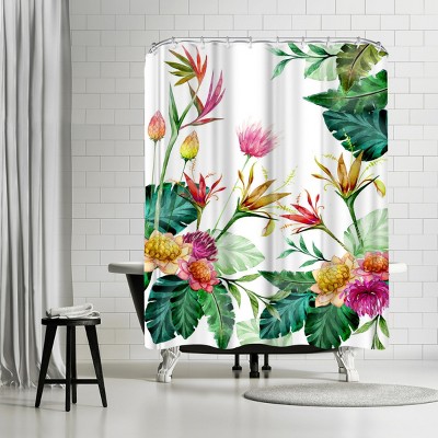 Americanflat Tropical Pink Yellow by Victoria Nelson 71" x 74" Shower Curtain