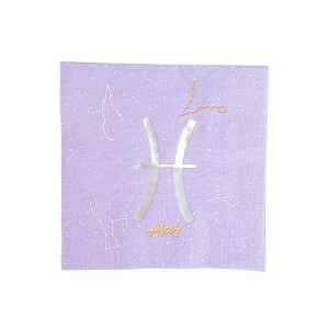 Jollity & Co. - Zodiac Pisces Large Napkins - Pack of 16 Paper Napkins - 1 of 3