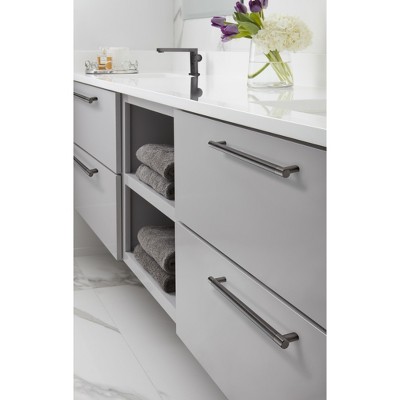 Gunmetal 12-5/8 Inch Modern Industrial Bar Cabinet Pull