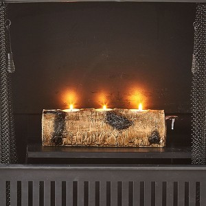 The Lakeside Collection Woodland Log Tea Light Candleholders - Single Log - 1 of 2