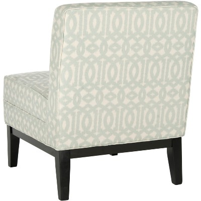 Gray Geometric Patterned Birch Wood Slipper Chair