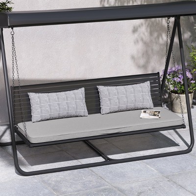 Crestlive Products 59in Outdoor Bench Cushion with Ties for Loveseat Couch Porch Swing Light Gray