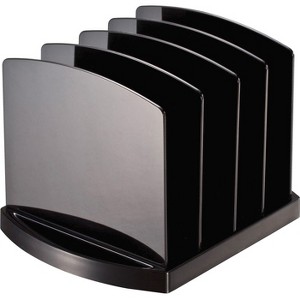 Officemate - 2200 Series - Standard File Sorter - 4 Compartments - Desktop - Non-skid Base - Plastic - Black - 6.8 in. x 9.4 in. x 8 in. - 1 Each - 1 of 2