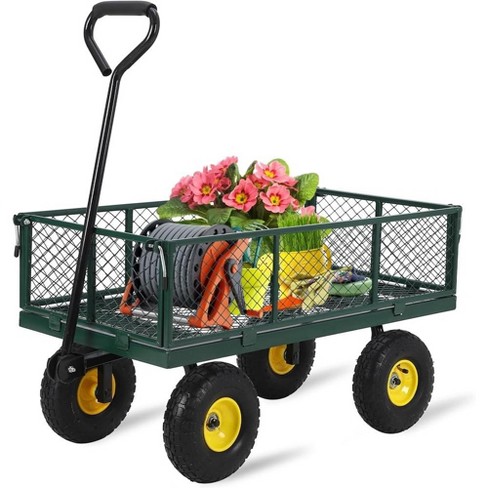 Heavy Duty 1500 Lbs Capacity Mesh Steel Garden Cart Folding Utility ...