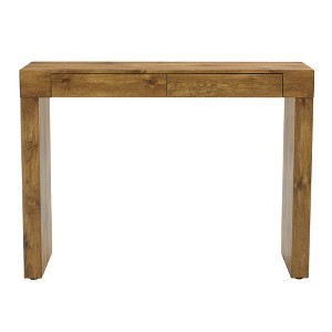 Infurnic Decorative Storage Cabinets Elegant Natural Wood Grain Texture Sticker Bar Table Equipped With Two Drawers Serving , Beige, 50"*15.3"*37" - 1 of 4