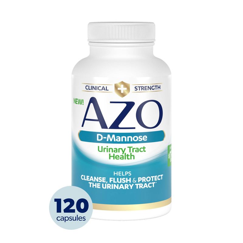 AZO Cleanse + Protect D-Mannose Capsules for Urinary Tract Health - 120ct, 1 of 12