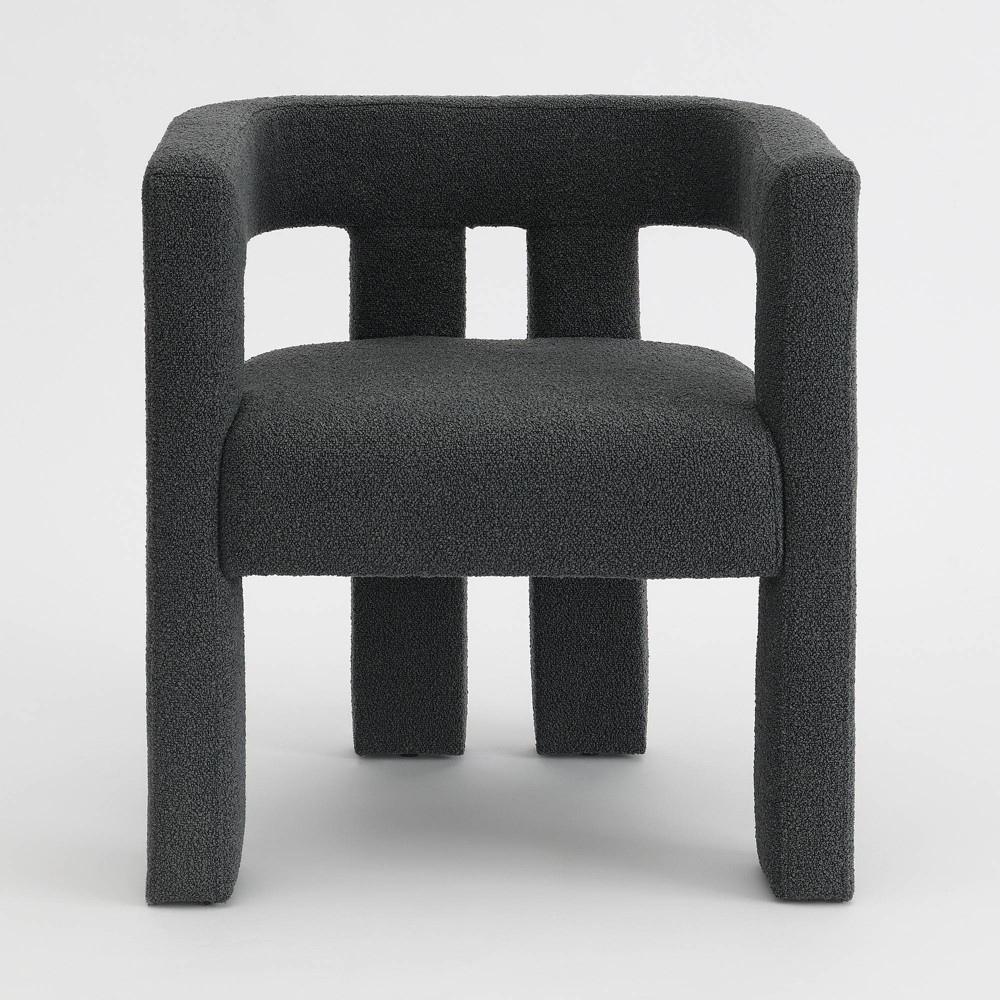 Photos - Sofa Set of 2 24" Wide Boucle Upholstered Armchair Dark Gray - Kinwell