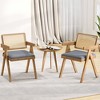 Costway Set of 2/4 Rattan Accent Chairs Leathaire Dining Chairs Modern Living Room Chairs Gray - 4 of 4