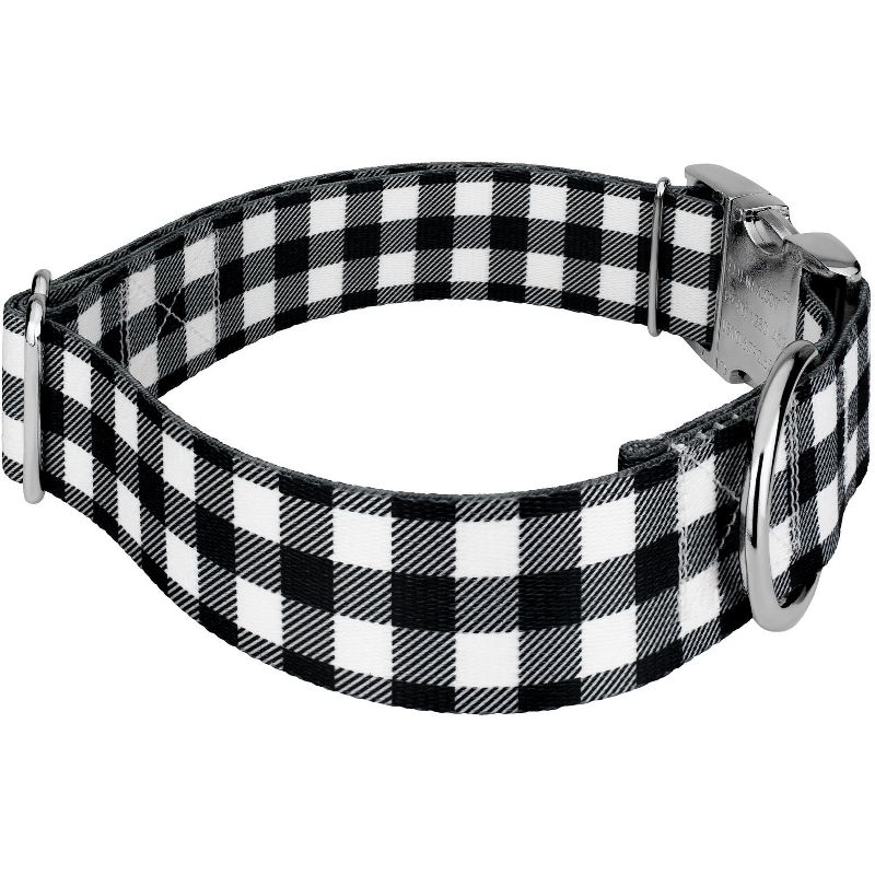 Country Brook Petz 1 1/2 Inch Premium Black & White Buffalo Plaid Dog Collar, 4 of 6