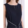 INSPIRE CHIC Women's Contrast Color Pencil Zipper Neck Tie Waist Sheath Dress - 4 of 4