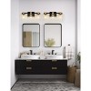 DORESshop 20 in. 3-Light Black Gold Bathroom Vanity Light with Clear Glass Shades for Mirror and Vanity - 2 of 4