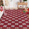 GustoWave Christmas Geometric Throw Area Rugs, Non Slip Machine Washable, Red - 2 of 4