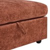 Chenille Upholstered Sectional Sofa, Modern 2-Seat Couch with Right Armrest, Ottoman, Solid Wood & Hardware Feet, Easy Assembly - 4 of 4