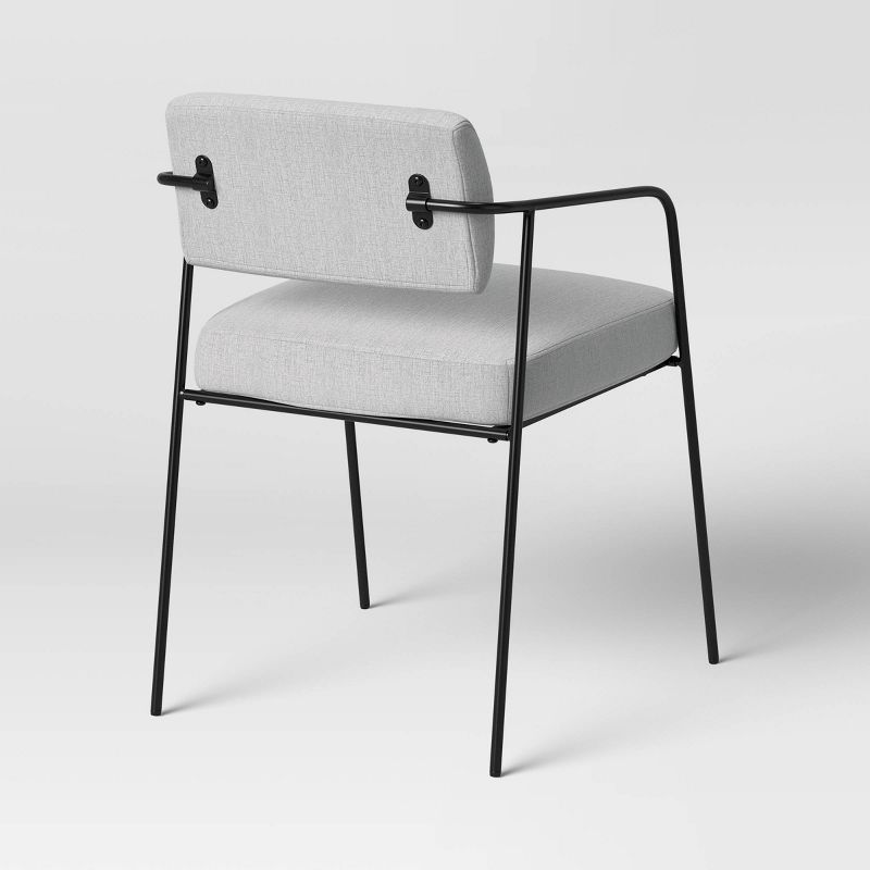Smyth Metal Frame Upholstered Dining Chair Gray - Threshold&#8482;, 5 of 9